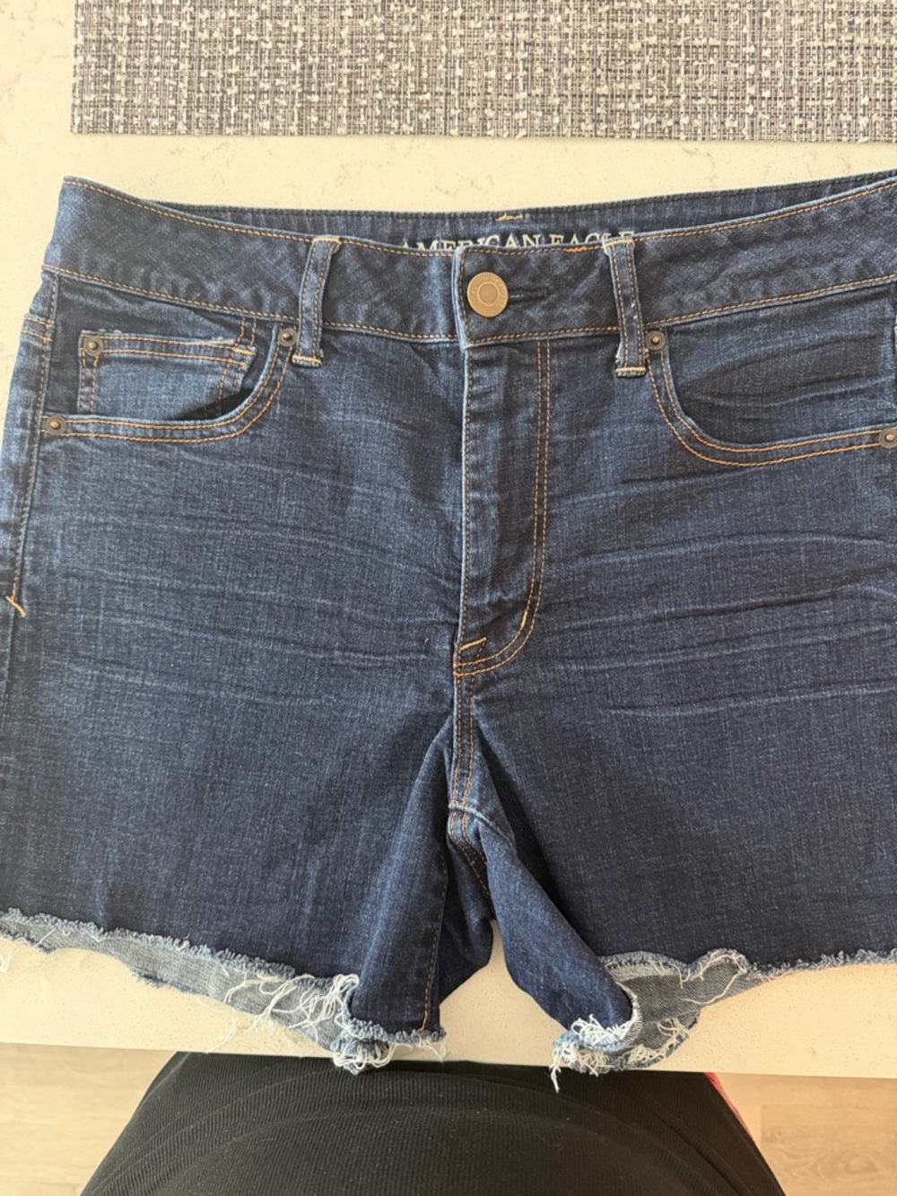 American Eagle Outfitters Dark Blue Denim Cutoff Shorts